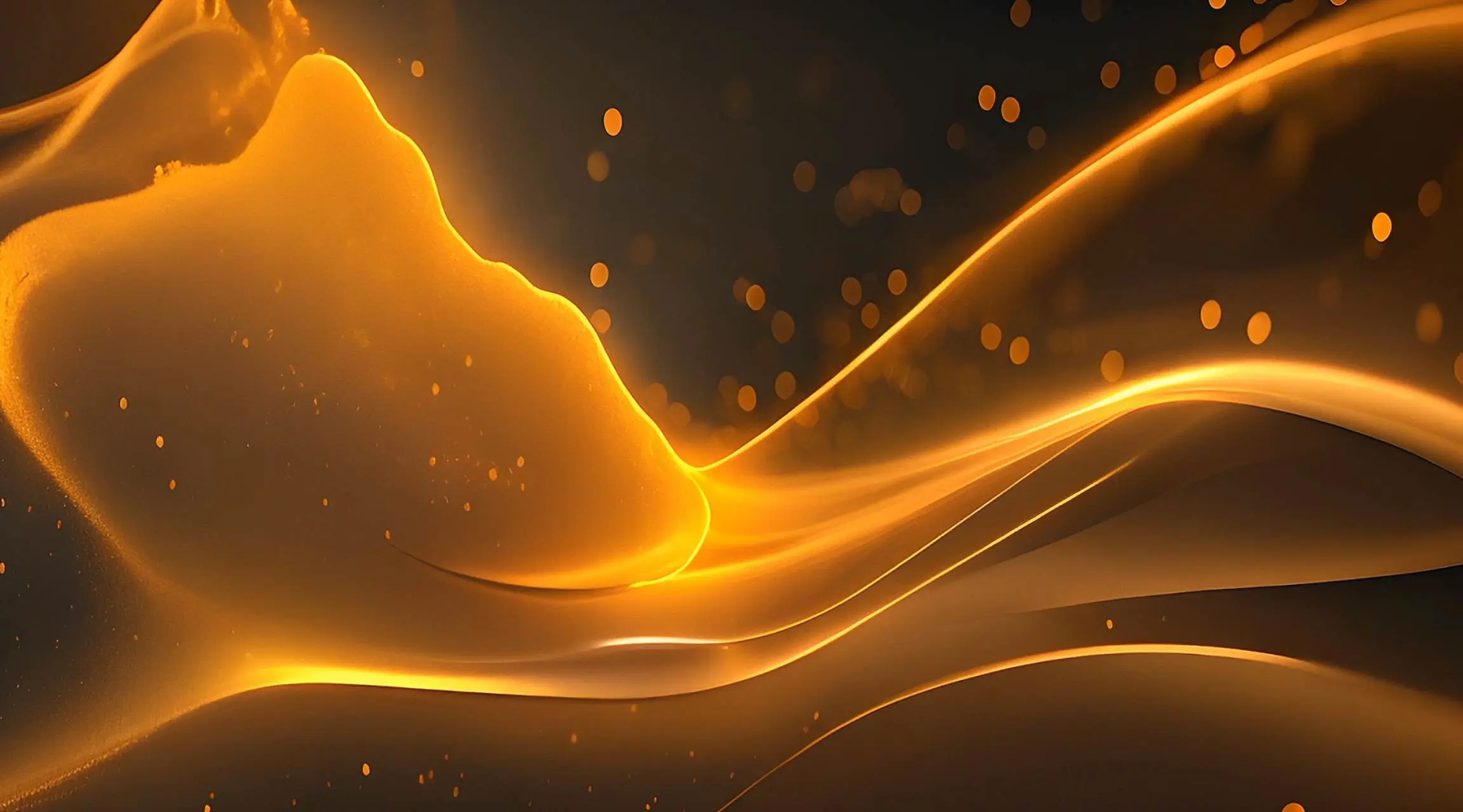 Golden Waves Abstract Fluid Motion Background Video
